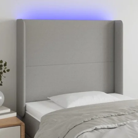 Cabecero con LED de tela gris claro 93x16x118/128 cm de vidaXL, Cabeceros y pies de cama - Ref: Foro24-3123750, Precio: 77,20...