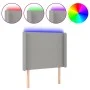 Cabecero con LED de tela gris claro 93x16x118/128 cm de vidaXL, Cabeceros y pies de cama - Ref: Foro24-3123750, Precio: 77,20...