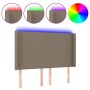 Cabecero con LED de tela gris taupe 147x16x118/128 cm de vidaXL, Cabeceros y pies de cama - Ref: Foro24-3123770, Precio: 130,...