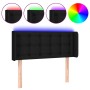 Cabecero con LED de tela negro 93x16x78/88 cm de vidaXL, Cabeceros y pies de cama - Ref: Foro24-3123654, Precio: 47,18 €, Des...