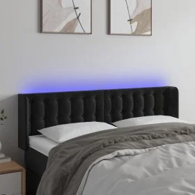 Cabecero con LED de terciopelo negro 147x16x78/88 cm de vidaXL, Cabeceros y pies de cama - Ref: Foro24-3123720, Precio: 93,44...