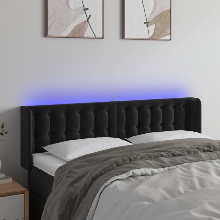 Cabecero con LED de terciopelo negro 147x16x78/88 cm de vidaXL, Cabeceros y pies de cama - Ref: Foro24-3123720, Precio: 96,63...