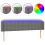 Cabecero con LED de tela gris oscuro 183x16x78/88 cm de vidaXL, Cabeceros y pies de cama - Ref: Foro24-3123685, Precio: 91,04...
