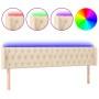 Cabecero con LED de tela crema 203x16x78/88 cm de vidaXL, Cabeceros y pies de cama - Ref: Foro24-3123599, Precio: 95,82 €, De...