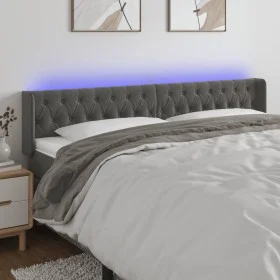 Dunkelgraues Samtkopfteil mit LED 203x16x78/88 cm von vidaXL, Kopf- und Fußteile - Ref: Foro24-3123639, Preis: 89,25 €, Rabat...