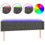 Cabecero con LED de terciopelo gris oscuro 203x16x78/88 cm de vidaXL, Cabeceros y pies de cama - Ref: Foro24-3123639, Precio:...
