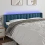 LED-Kopfteil aus dunkelblauem Samt, 163 x 16 x 78/88 cm von vidaXL, Kopf- und Fußteile - Ref: Foro24-3123728, Preis: 84,36 €,...
