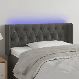 Dunkelgraues Samtkopfteil mit LED 93x16x78/88 cm von vidaXL, Kopf- und Fußteile - Ref: Foro24-3123609, Preis: 75,24 €, Rabatt: %