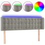 Cabecero con LED de terciopelo gris claro 147x16x78/88 cm de vidaXL, Cabeceros y pies de cama - Ref: Foro24-3123718, Precio: ...