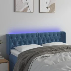 Dark blue velvet LED headboard 147x16x78/88 cm by vidaXL, Headboards and footboards - Ref: Foro24-3123624, Price: 86,74 €, Di...
