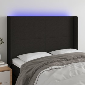 Cabecero con LED de tela negro 147x16x118/128 cm de vidaXL, Cabeceros y pies de cama - Ref: Foro24-3123768, Precio: 117,66 €,...