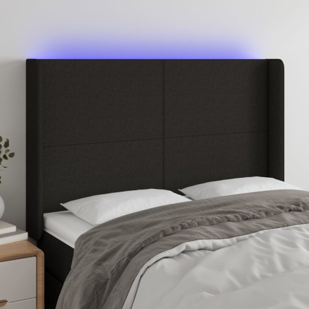 Cabecero con LED de tela negro 147x16x118/128 cm de vidaXL, Cabeceros y pies de cama - Ref: Foro24-3123768, Precio: 117,66 €,...