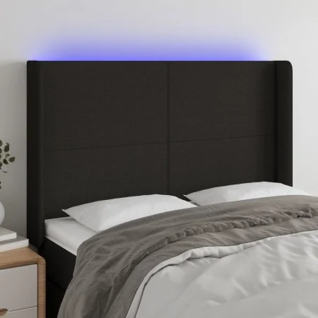 Cabecero con LED de tela negro 147x16x118/128 cm de vidaXL, Cabeceros y pies de cama - Ref: Foro24-3123768, Precio: 122,54 €,...