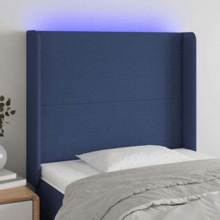 Cabecero con LED de tela azul 83x16x118/128 cm de vidaXL, Cabeceros y pies de cama - Ref: Foro24-3123748, Precio: 81,81 €, De...