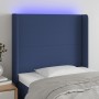 Cabecero con LED de tela azul 83x16x118/128 cm de vidaXL, Cabeceros y pies de cama - Ref: Foro24-3123748, Precio: 81,81 €, De...