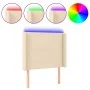 Cream fabric headboard with LED 93x16x118/128 cm by vidaXL, Headboards and footboards - Ref: Foro24-3123755, Price: 90,53 €, ...