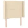 Cream fabric headboard with LED 93x16x118/128 cm by vidaXL, Headboards and footboards - Ref: Foro24-3123755, Price: 90,53 €, ...