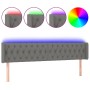 Cabecero con LED de tela gris oscuro 203x16x78/88 cm de vidaXL, Cabeceros y pies de cama - Ref: Foro24-3123595, Precio: 84,68...