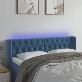 LED-Kopfteil aus dunkelblauem Samt, 163 x 16 x 78/88 cm von vidaXL, Kopf- und Fußteile - Ref: Foro24-3123630, Preis: 95,23 €,...