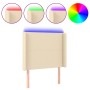 Cabecero con LED de tela color crema 103x16x118/128 cm de vidaXL, Cabeceros y pies de cama - Ref: Foro24-3123763, Precio: 90,...