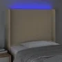 Cream fabric headboard with LED 103x16x118/128 cm by vidaXL, Headboards and footboards - Ref: Foro24-3123763, Price: 91,04 €,...