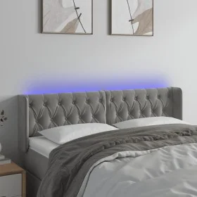 Light gray velvet headboard with LED 147x16x78/88 cm by vidaXL, Headboards and footboards - Ref: Foro24-3123620, Price: 81,55...