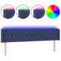 Cabecero con LED de tela azul 203x16x78/88 cm de vidaXL, Cabeceros y pies de cama - Ref: Foro24-3123600, Precio: 92,36 €, Des...