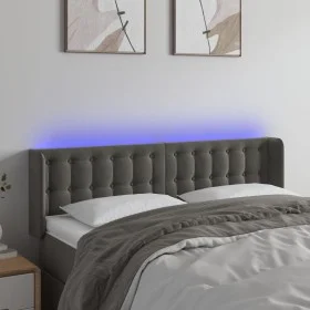 Cabecero con LED de terciopelo gris oscuro 147x16x78/88 cm de vidaXL, Cabeceros y pies de cama - Ref: Foro24-3123719, Precio:...