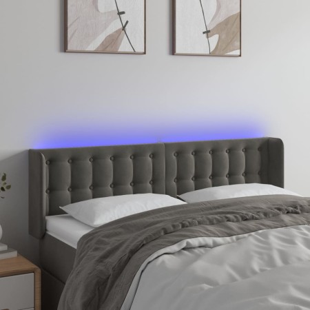 Cabecero con LED de terciopelo gris oscuro 147x16x78/88 cm de vidaXL, Cabeceros y pies de cama - Ref: Foro24-3123719, Precio:...