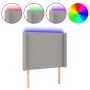 Cabecero con LED de tela gris claro 103x16x118/128 cm de vidaXL, Cabeceros y pies de cama - Ref: Foro24-3123758, Precio: 77,6...