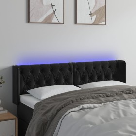 Cabecero con LED de terciopelo negro 147x16x78/88 cm de vidaXL, Cabeceros y pies de cama - Ref: Foro24-3123622, Precio: 95,63...