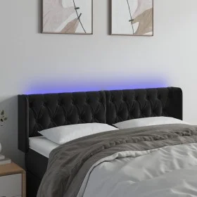 Kopfteil aus schwarzem Samt mit LED 147x16x78/88 cm von vidaXL, Kopf- und Fußteile - Ref: Foro24-3123622, Preis: 95,53 €, Rab...