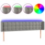Cabecero con LED de terciopelo gris claro 163x16x78/88 cm de vidaXL, Cabeceros y pies de cama - Ref: Foro24-3123724, Precio: ...