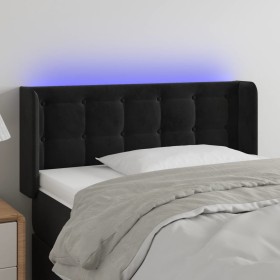 Cabecero con LED de terciopelo negro 103x16x78/88 cm de vidaXL, Cabeceros y pies de cama - Ref: Foro24-3123714, Precio: 58,29...