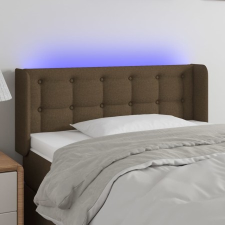 Cabecero con LED de tela marrón oscuro 93x16x78/88 cm de vidaXL, Cabeceros y pies de cama - Ref: Foro24-3123655, Precio: 57,6...