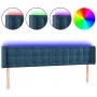 LED-Kopfteil aus dunkelblauem Samt, 183 x 16 x 78/88 cm von vidaXL, Kopf- und Fußteile - Ref: Foro24-3123734, Preis: 81,32 €,...