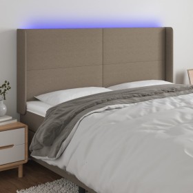 Cabecero con LED de tela gris taupe 163x16x118/128 cm de vidaXL, Cabeceros y pies de cama - Ref: Foro24-3123778, Precio: 143,...
