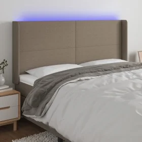 Kopfteil mit LED aus taupegrauem Stoff 163x16x118/128 cm von vidaXL, Kopf- und Fußteile - Ref: Foro24-3123778, Preis: 138,61 ...