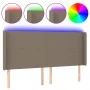 Cabecero con LED de tela gris taupe 163x16x118/128 cm de vidaXL, Cabeceros y pies de cama - Ref: Foro24-3123778, Precio: 138,...