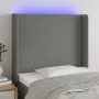 Dark gray fabric headboard with LED103x16x118/128 cm by vidaXL, Headboards and footboards - Ref: Foro24-3123759, Price: 87,53...