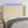 Kopfteil aus cremefarbenem Stoff mit LED 147x16x118/128 cm von vidaXL, Kopf- und Fußteile - Ref: Foro24-3123771, Preis: 127,2...