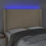 Kopfteil aus cremefarbenem Stoff mit LED 147x16x118/128 cm von vidaXL, Kopf- und Fußteile - Ref: Foro24-3123771, Preis: 127,2...