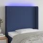 Blue fabric headboard with LED 103x16x118/128 cm by vidaXL, Headboards and footboards - Ref: Foro24-3123764, Price: 74,11 €, ...