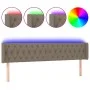 Headboard with LED in taupe gray fabric 203x16x78/88 cm by vidaXL, Headboards and footboards - Ref: Foro24-3123598, Price: 10...