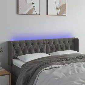 Dunkelgraues Samtkopfteil mit LED 163x16x78/88 cm von vidaXL, Kopf- und Fußteile - Ref: Foro24-3123627, Preis: 98,06 €, Rabat...