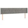 Light gray velvet headboard with LED 183x16x78/88 cm by vidaXL, Headboards and footboards - Ref: Foro24-3123632, Price: 88,95...
