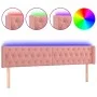 Pink velvet headboard with LED 183x16x78/88 cm by vidaXL, Headboards and footboards - Ref: Foro24-3123637, Price: 88,27 €, Di...
