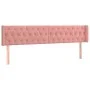 Pink velvet headboard with LED 183x16x78/88 cm by vidaXL, Headboards and footboards - Ref: Foro24-3123637, Price: 88,27 €, Di...