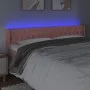 Pink velvet headboard with LED 183x16x78/88 cm by vidaXL, Headboards and footboards - Ref: Foro24-3123637, Price: 88,27 €, Di...