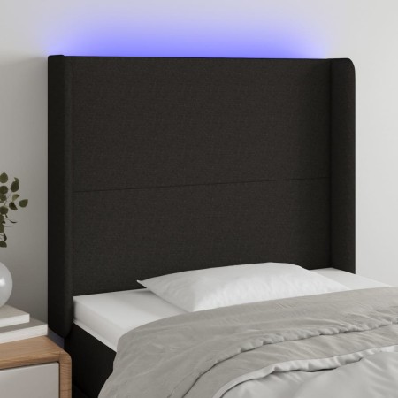 Cabecero con LED de tela negro 83x16x118/128 cm de vidaXL, Cabeceros y pies de cama - Ref: Foro24-3123744, Precio: 78,96 €, D...